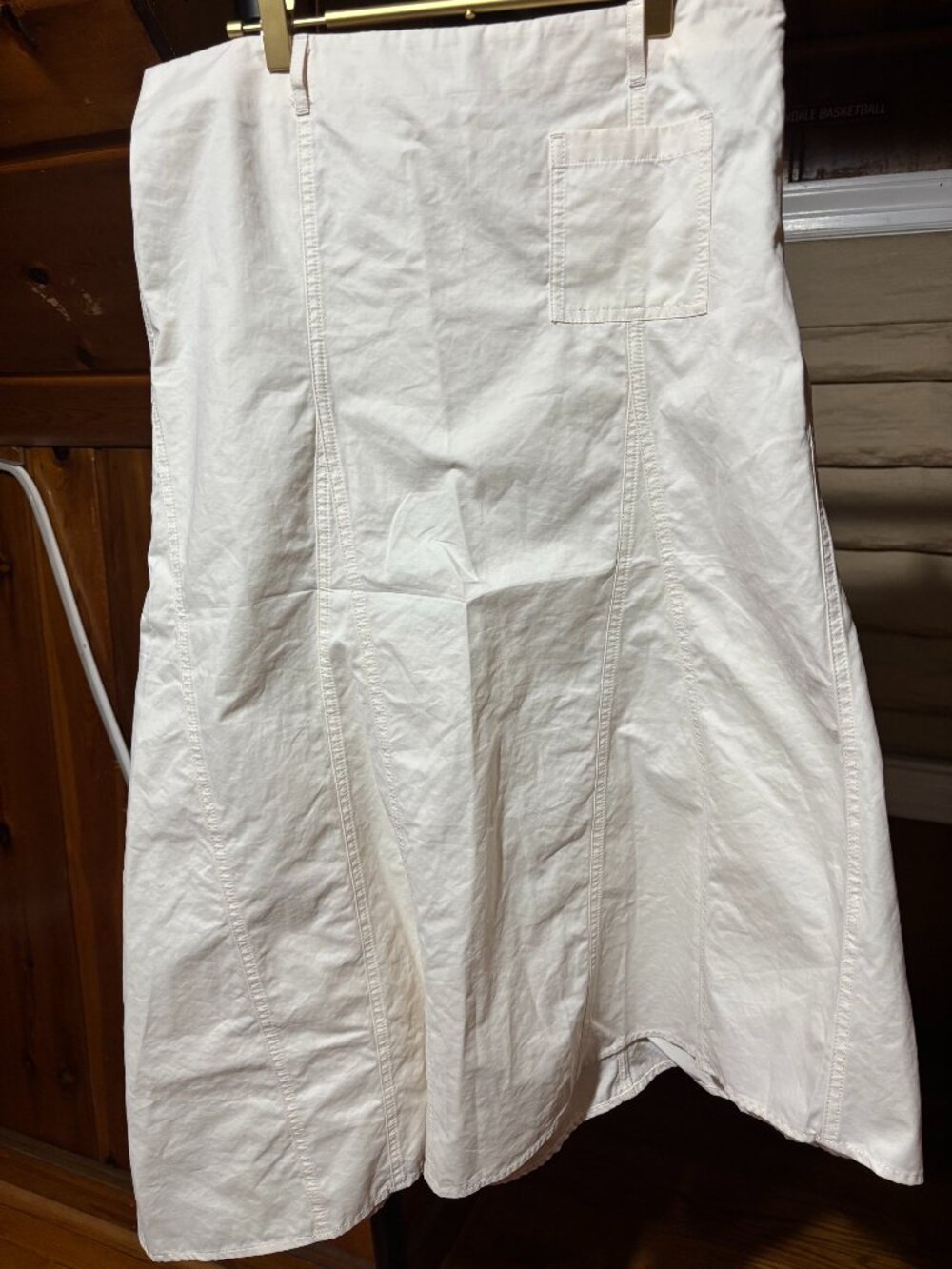 ZARA, Midi ivory skirt, Size Large